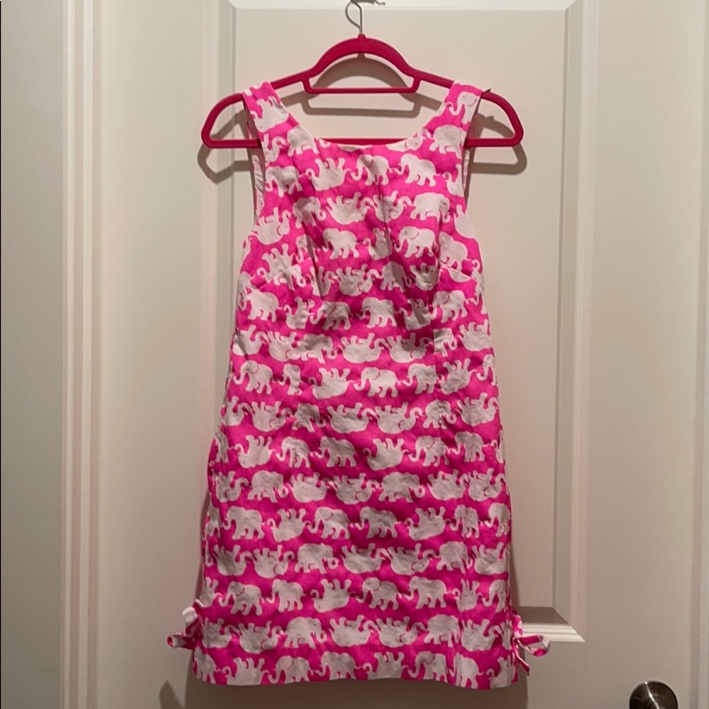 Lilly Pulitzer Pink Elephants Shift Size 8
